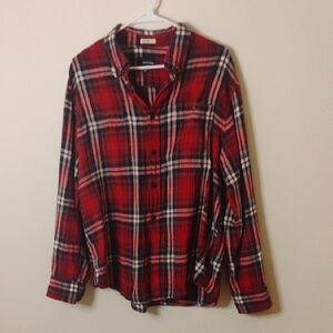 Basic Editions Red and Black Plaid Men's Large shirt